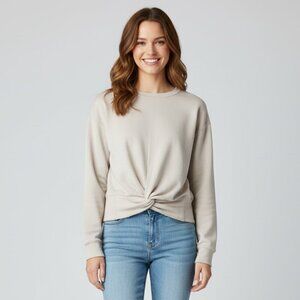 For The Republic Knotted Cream Sweatshirt